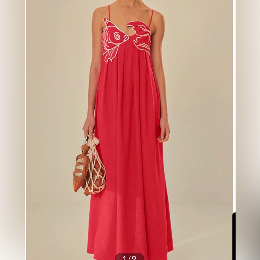 Farm Rio (knock off) Red Koi Dress (M)